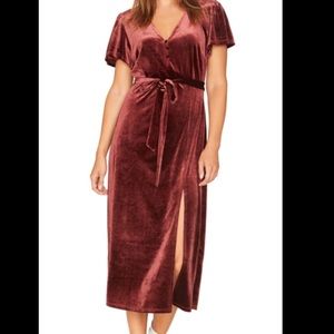 SANCTUARY AIRY NIGHT RED VELVET DRESS